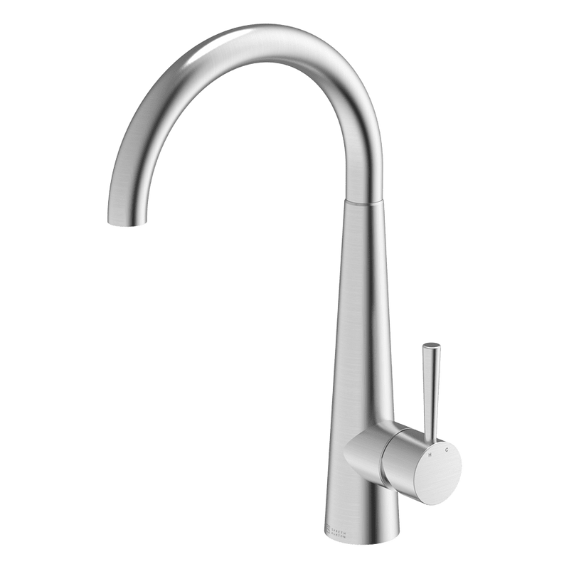 Gareth Ashton 304 Gooseneck Bar Sink Mixer Brushed Steel