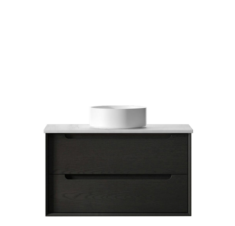 Otti Byron 900mm Wall Hung Vanity Black Oak (Cabinet Only)