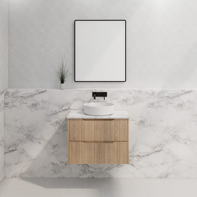 Riva Bali 750mm American Oak Single Bowl Wall Hung Vanity (Eden Ceramic Top) - Sydney Home Centre