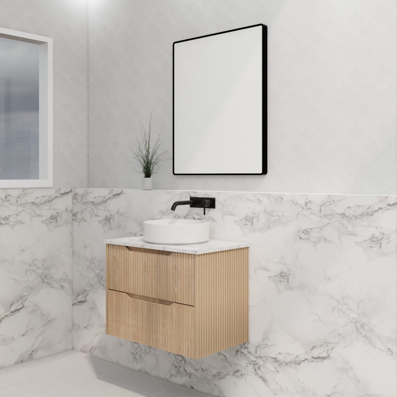 Riva Bali 750mm American Oak Single Bowl Wall Hung Vanity (Eden Ceramic Top) - Sydney Home Centre