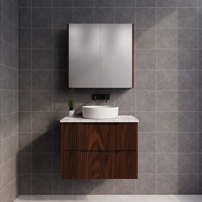 Riva Bali 750mm Brown Oak Single Bowl Wall Hung Vanity (Cabinet Only) - Sydney Home Centre