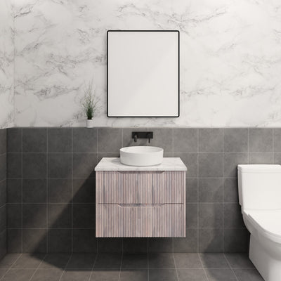 Riva Bali 750mm White Oak Single Bowl Wall Hung Vanity (Cabinet Only) - Sydney Home Centre