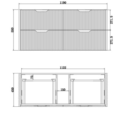 Riva Bali 1200mm American Oak Single Bowl Wall Hung Vanity (Cabinet Only) - Sydney Home Centre