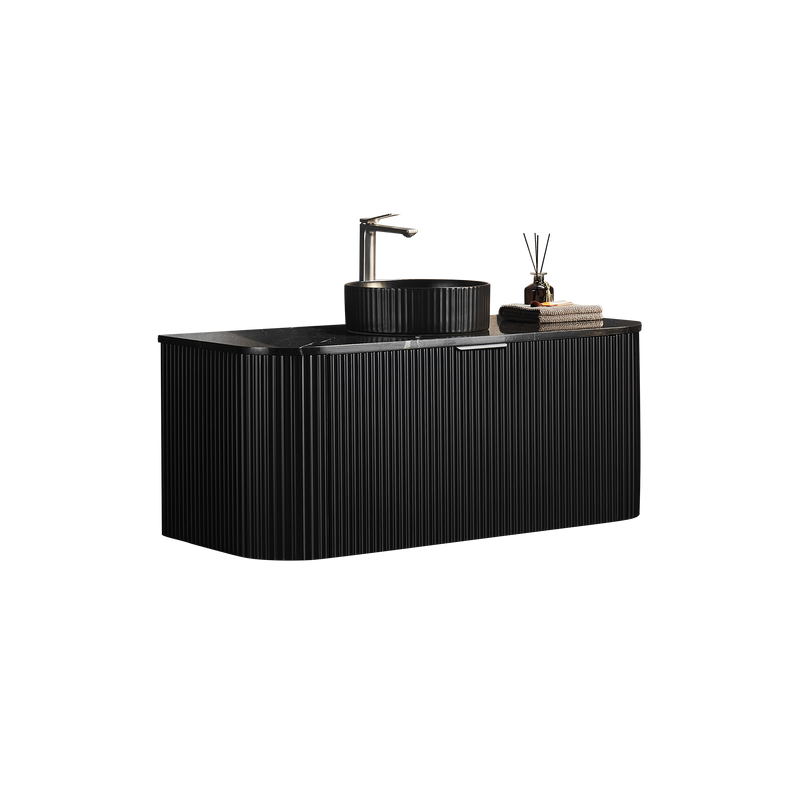 Ceto Avalon 1200mm Wall Hung Vanity Matte Black (Quartz Stone Top) - Sydney Home Centre