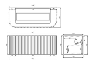 Ceto Avalon 1200mm Wall Hung Vanity Matte White (Cabinet Only) - Sydney Home Centre