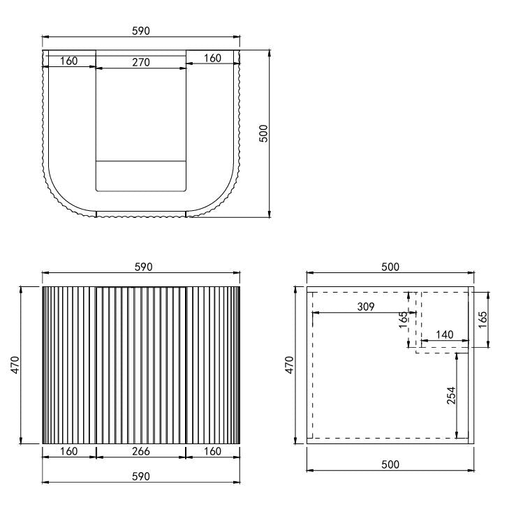 Ceto Avalon 600mm Wall Hung Vanity Matte Back (Cabinet Only) - Sydney Home Centre