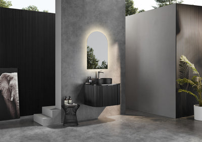 Ceto Avalon 750mm Wall Hung Vanity Matte Black (Quartz Stone Top) - Sydney Home Centre