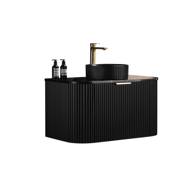 Ceto Avalon 900mm Wall Hung Vanity Matte Black (Quartz Stone Top) - Sydney Home Centre