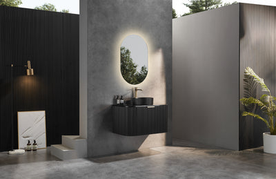 Ceto Avalon 900mm Wall Hung Vanity Matte Black (Quartz Stone Top) - Sydney Home Centre