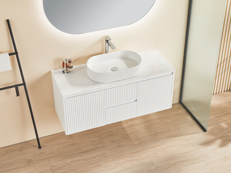 Ceto Brindabella 1200mm Middle Drawer Wall Hung Vanity Matte White (Cabinet Only) - Sydney Home Centre