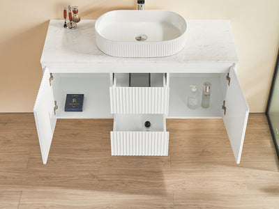 Ceto Brindabella 1200mm Middle Drawer Wall Hung Vanity Matte White (Cabinet Only) - Sydney Home Centre