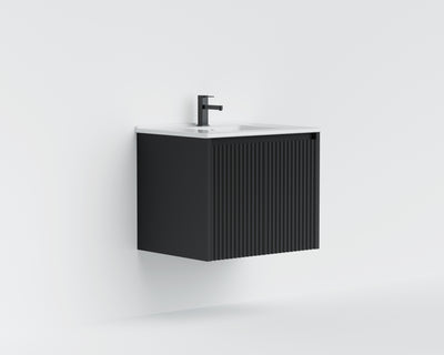 Ceto Brindabella 600mm Wall Hung Vanity Matte Black (Ceramic Top) - Sydney Home Centre