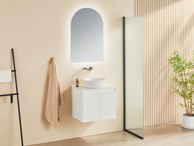 Ceto Brindabella 600mm Wall Hung Vanity Matte White (Quartz Stone Top) - Sydney Home Centre