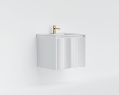 Ceto Brindabella 600mm Wall Hung Vanity Matte White (Ceramic Top) - Sydney Home Centre