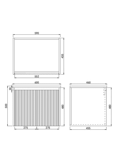 Ceto Brindabella 600mm Wall Hung Vanity Matte White (Cabinet Only) - Sydney Home Centre