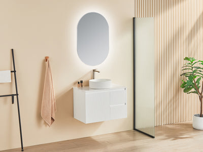 Ceto Brindabella 750mm Right Hand Drawer Wall Hung Vanity Matte White (Cabinet Only) - Sydney Home Centre