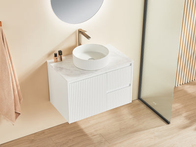 Ceto Brindabella 750mm Right Hand Drawer Wall Hung Vanity Matte White (Cabinet Only) - Sydney Home Centre