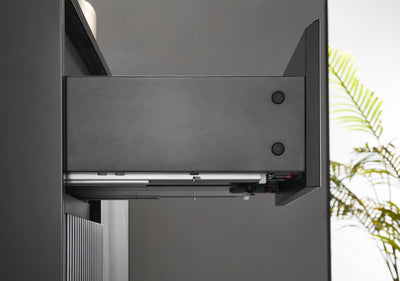 Ceto Brindabella 900mm Left Hand Drawer Wall Hung Vanity Matte Black (Cabinet Only) - Sydney Home Centre