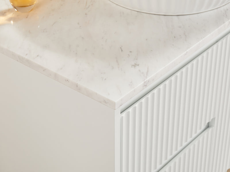 Ceto Brindabella 900mm Left Hand Drawer Wall Hung Vanity Matte White (Cabinet Only) - Sydney Home Centre