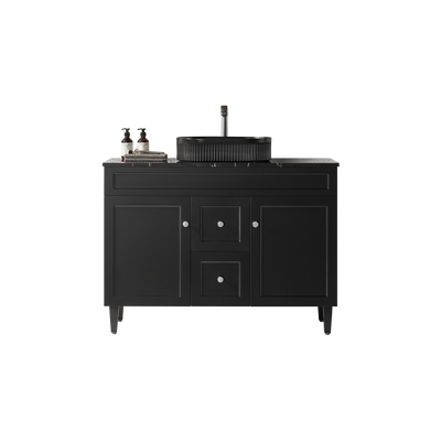 Ceto Harrington 1200mm Middle Drawer Freestanding Vanity Matte Black (Cabinet Only) - Sydney Home Centre