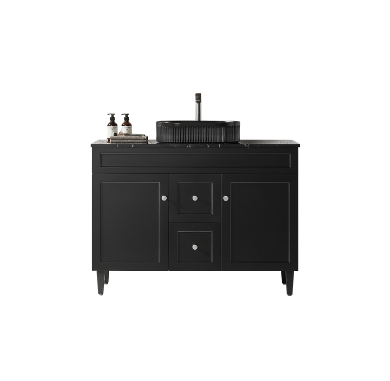 Ceto Harrington 1200mm Middle Drawer Freestanding Vanity Matte Black (Cabinet Only) - Sydney Home Centre