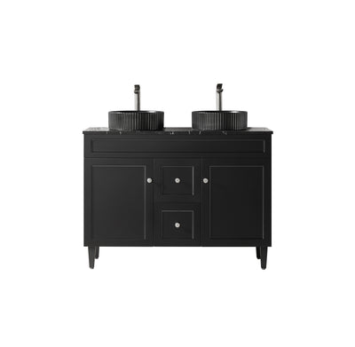 Ceto Harrington 1200mm Middle Drawer Freestanding Vanity Matte Black (Quartz Stone Top) - Sydney Home Centre