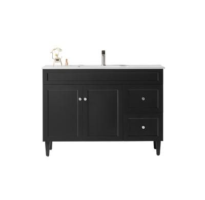 Ceto Harrington 1200mm Right Hand Drawer Freestanding Vanity Matte Black (Ceramic Top) - Sydney Home Centre