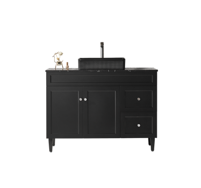 Ceto Harrington 1200mm Right Hand Drawer Freestanding Vanity Matte Black (Cabinet Only) - Sydney Home Centre