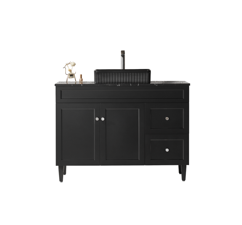 Ceto Harrington 1200mm Right Hand Drawer Freestanding Vanity Matte Black (Cabinet Only) - Sydney Home Centre