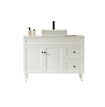 Ceto Harrington 1200mm Right Hand Drawer Freestanding Vanity Matte White (Cabinet Only) - Sydney Home Centre