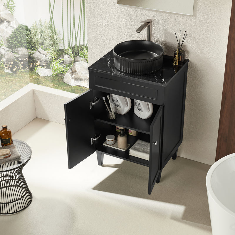 Ceto Harrington 600mm Freestanding Vanity Matte Black (Cabinet Only) - Sydney Home Centre