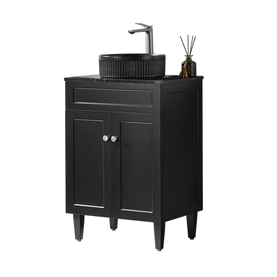 Ceto Harrington 600mm Freestanding Vanity Matte Black (Cabinet Only) - Sydney Home Centre