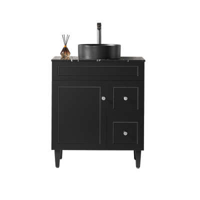 Ceto Harrington 750mm Right Hand Drawer Freestanding Vanity Matte Black (Cabinet Only) - Sydney Home Centre