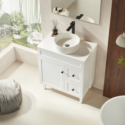 Ceto Harrington 750mm Right Hand Drawer Freestanding Vanity Matte White (Quartz Stone Top) - Sydney Home Centre