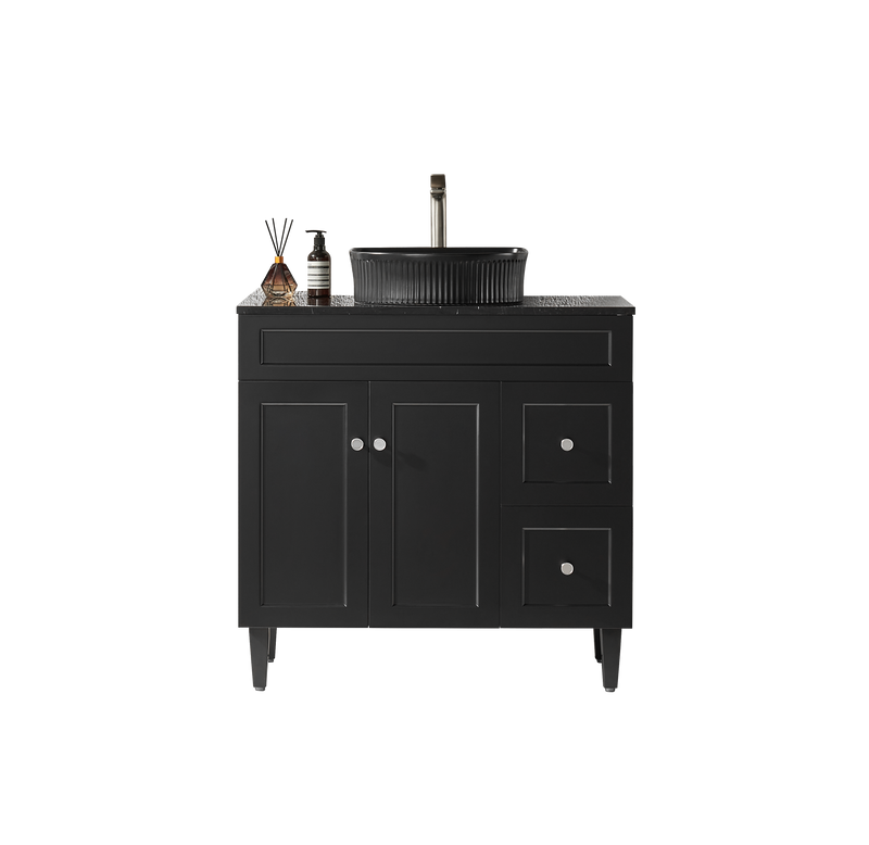 Ceto Harrington 900mm Right Hand Drawer Freestanding Vanity Matte Black (Cabinet Only) - Sydney Home Centre