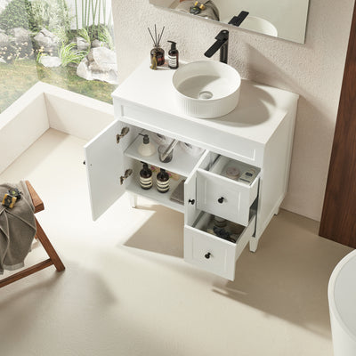 Ceto Harrington 900mm Right Hand Drawer Freestanding Vanity Matte White (Cabinet Only) - Sydney Home Centre