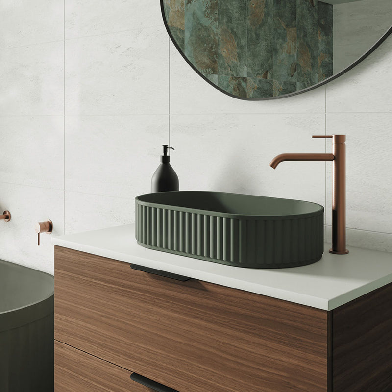 Fienza Minka Pill Solid Surface Above Counter Basin Forest - Sydney Home Centre