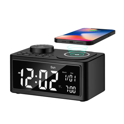 Dolphy Bluetooth Wireless Charge Clock Radio Black