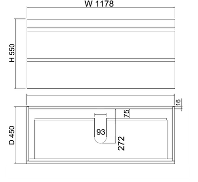 Viva ABS MF 1200mm Light Oak Single Bowl Wall Hung Vanity (Cabinet Only) - Sydney Home Centre