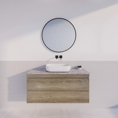 Viva ABS DF 1200mm Dark Oak Single Bowl Wall Hung Vanity (Eden Ceramic Top) - Sydney Home Centre