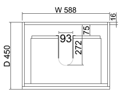 Viva ABS MF 600mm Light Oak Single Bowl Wall Hung Vanity (Eden Ceramic Top) - Sydney Home Centre