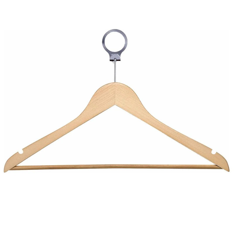 Dolphy Security Wooden Cloth Hanger Natural Wood (50 pcs)