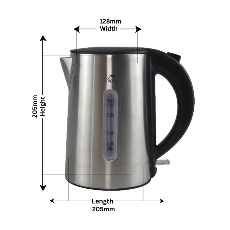 Dolphy 1.0L Stainless Steel Kettle Brushed Silver