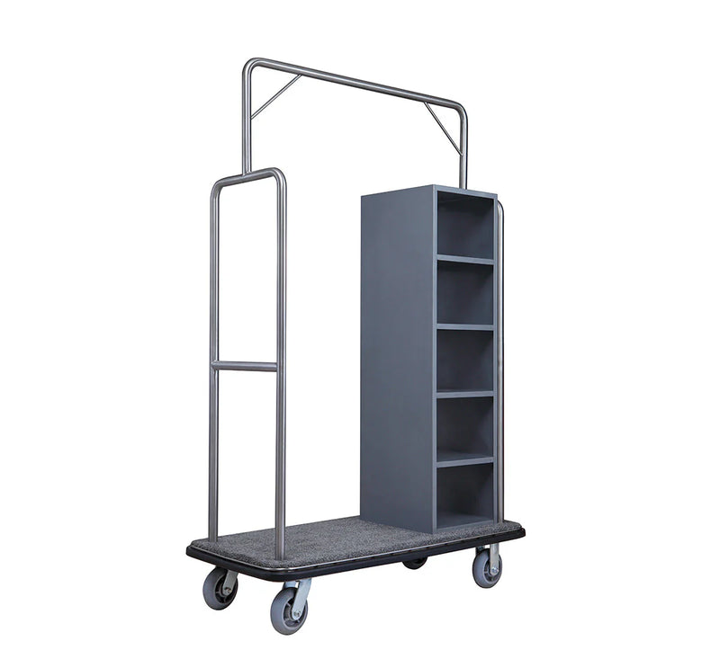 Dolphy Hotel Laundry Cart And Clothes Delivery Trolley Silver & Grey