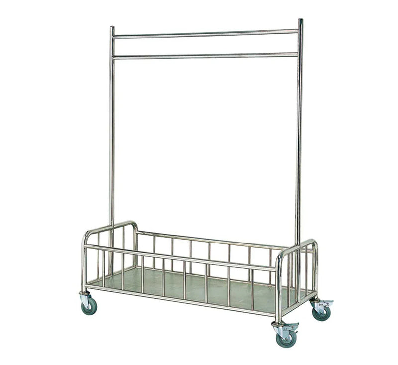 Dolphy Stainless Steel Rolling Laundry Cart With Hanging Bar