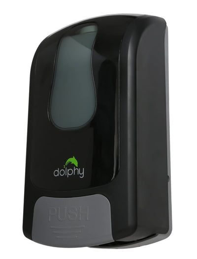 Dolphy Manual Soap Sanitiser Dispenser 1L - Black Spray