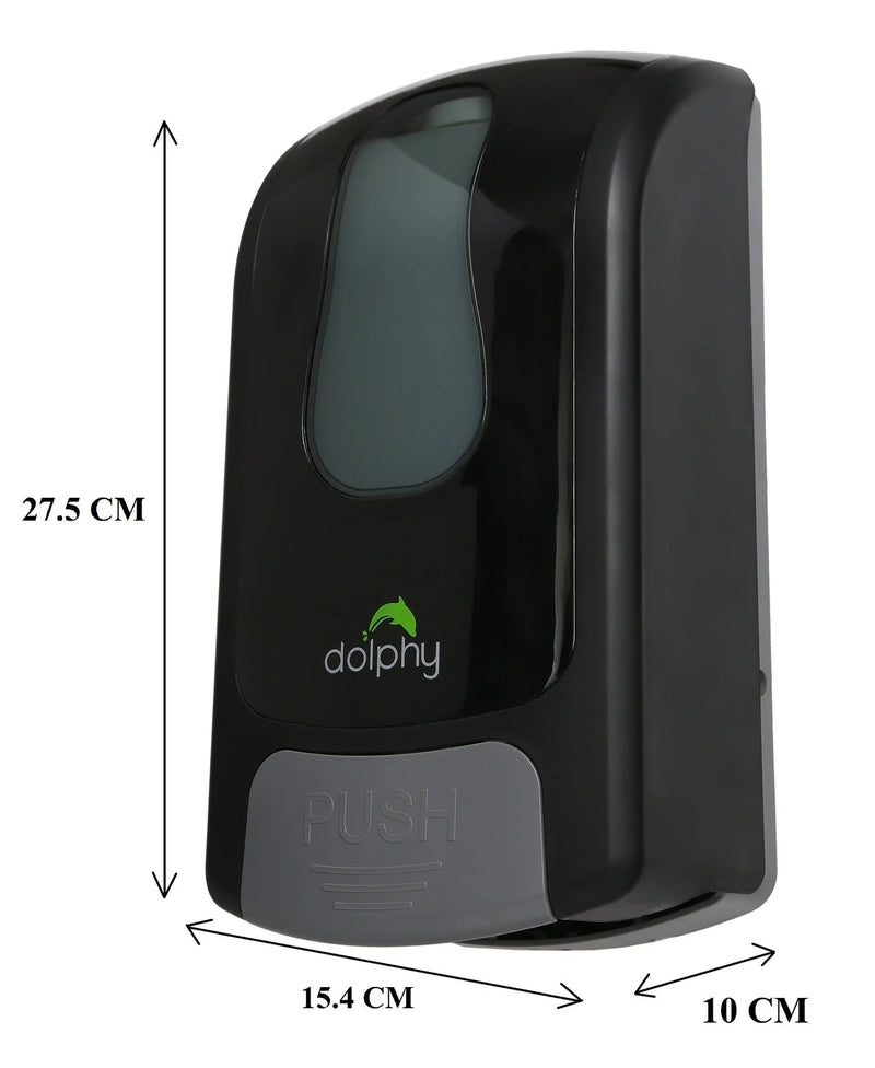 Dolphy Manual Soap Sanitiser Dispenser 1L - Black Spray