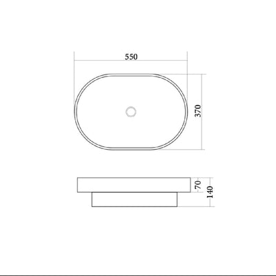 Viva ABS Dora Oval 550mm Semi-Inset Basin Gloss White - Sydney Home Centre