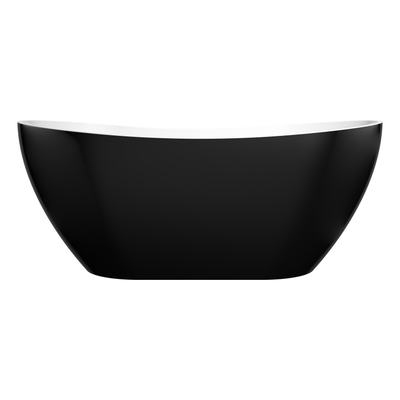 Poseidon Evie Free Standing 1660mm Gloss Black And White Bathtub - Sydney Home Centre