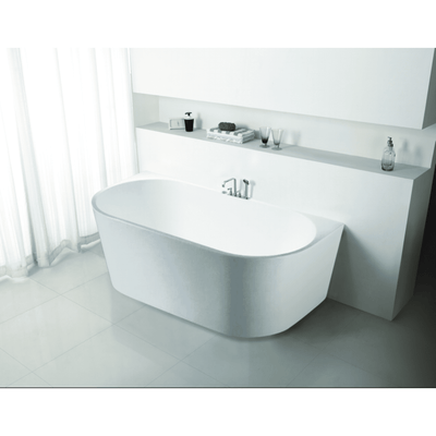 Poseidon Elivia Back To Wall 1400mm Bathtub Matte White - Sydney Home Centre